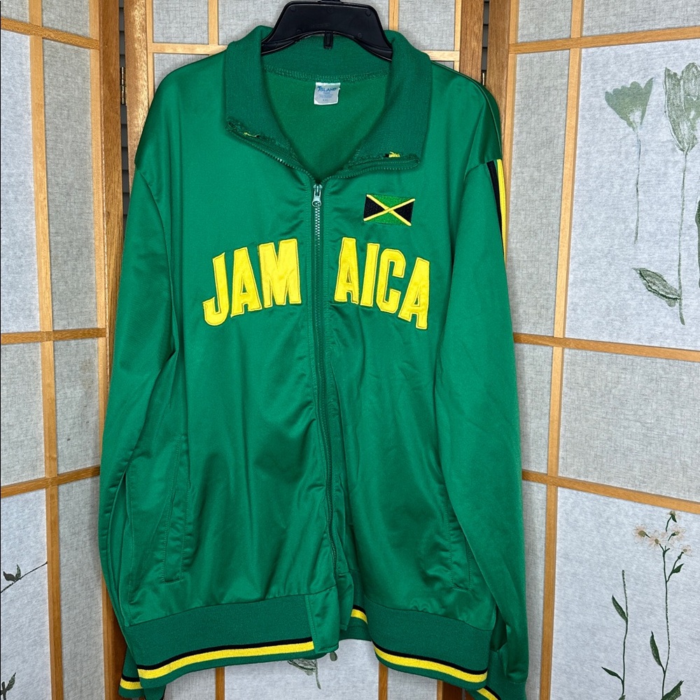 Vintage ISLAND TEES Jamaica Track Jacket Embroidered Sz XXL